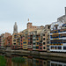Girona, Basilica de Sant Feliu and The Cathedral over the River of Onyar