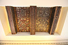 Restored section of medieval painted ceiling, Traquir House, Borders, Scotland