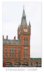 Clock tower St Pancras Station 14 2 2009