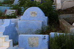 Even the cemetery is blue
