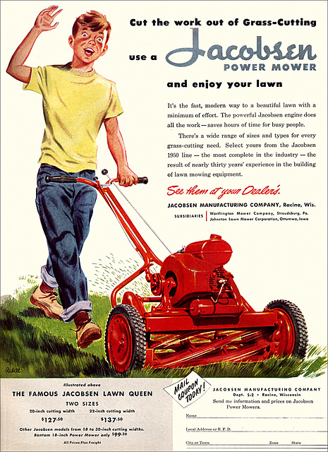 Jacobsen Lawnmower Ad, 1950