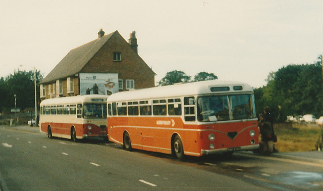 Alder Valley coaches in Farnborough - 1 Sep 1974