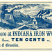 Indiana Iron Works Store Scrip, Indiana, Pa., January 1, 1856