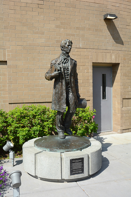 Alaska, Anchorage, Sculpture of William Henry Seward off the Public Library