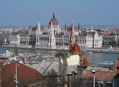 Hungarian State Parliament building, across the Danube