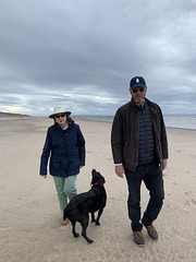 Findhorn Beach on a cloudy afternoon - eight miles to ourselves!