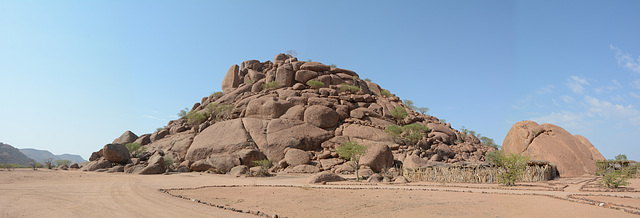 Namibia, The Mount of Mowani and Damara Living Museum at the Foot
