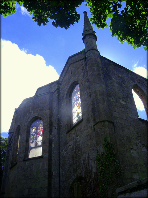 The shell of Saint Day's former parish church