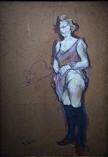 Femme de maison blonde ( prostituée )- Huile de Toulouse-Lautrec