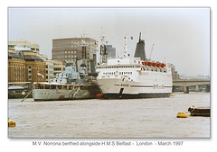 MV Norrona & HMS Belfast - London - March 1997
