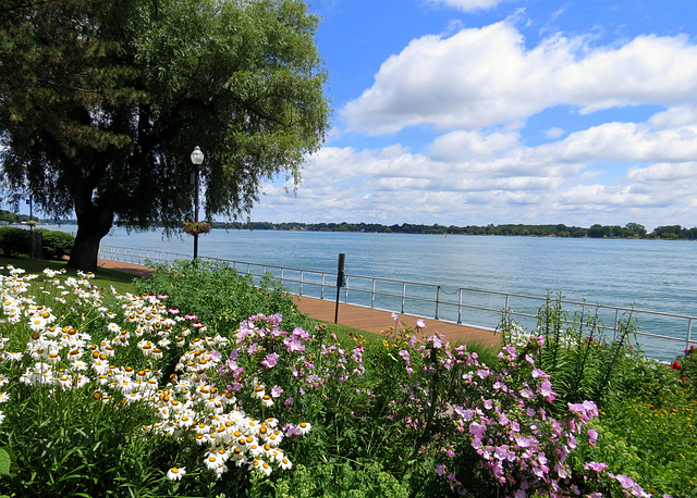 St. Clair City, Michigan, river park and garden.