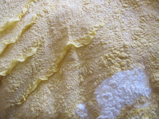 yellow nuno felted blouse - detail