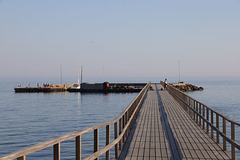 Arnager Havn with its long bridge