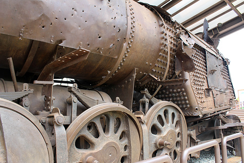 Steam Engine Riddled with Bullet Holes