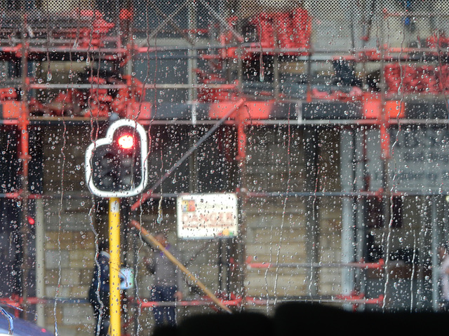 scaffolding, rain