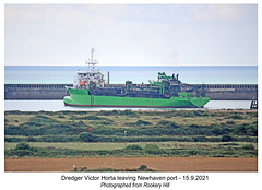 Victor Horta, dredger leaving Newhaven 15 9 2021