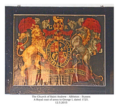 St Andrew's Alfriston royal coat of arms to George I,12 5 2015