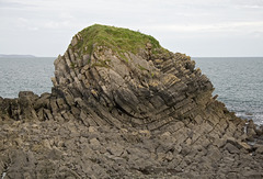 Syncline in Middle Cove islet, Stackpole Quay, Pembrokeshire.