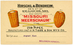 Missouri Meerschaum, Cob Pipes, 1893