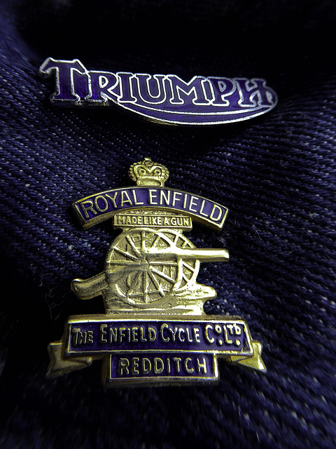 Triumph and Royal Enfield badges