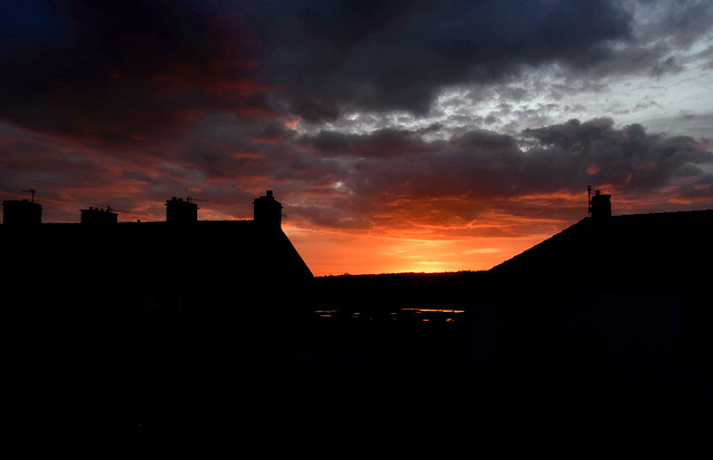 "Red sky at night, shepherd's delight" (best viewed on black).