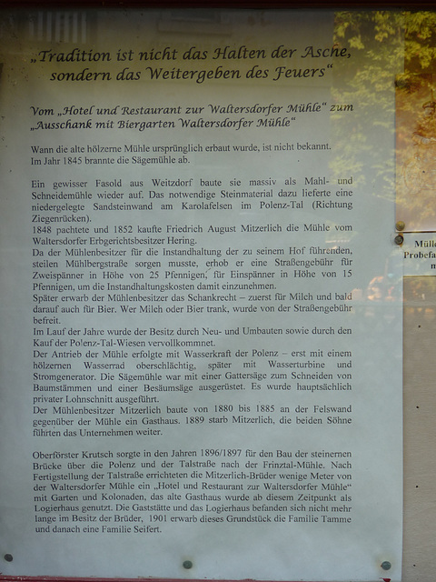 Info zur Gaststätte ''Waltersdorfer Mühle''