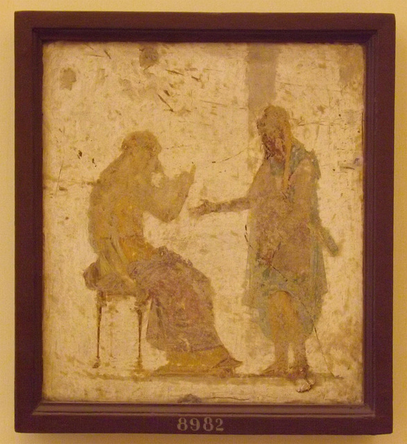 Paris and Helen Wall Painting from the Villa Arianna in Stabie in the Naples Archaeological Museum, July 2013