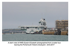 HMS Queen Elizabeth stern view Portsmouth 29 8 2017