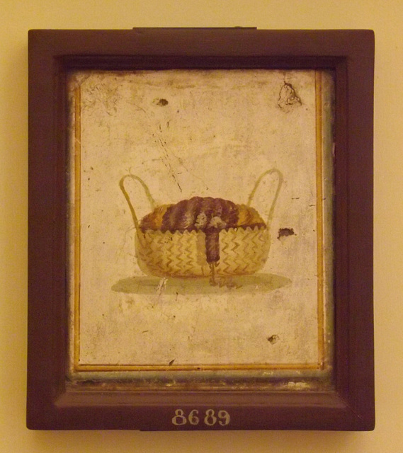 Still Life Wall Painting Fragment from the Villa Arianna in Stabiae in the Naples Archaeological Museum, June 2013