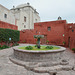 Peru, Arequipa, Santa Catalina Monastery, Fountain on the Plaza Zocodovar and Iglesia Santa Catalina