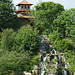 Pagoda and waterfall at Peasholm Park