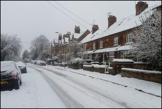 snow along Kingston Road