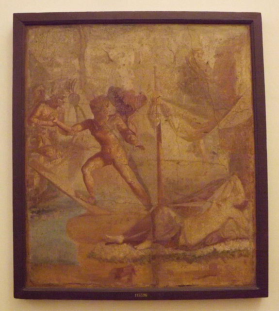Theseus Abandoning Ariadne on Naxos Wall Painting from the House of Lucius Caecilius Iucundus in Pompeii in the Naples Archaeological Museum, July 2012