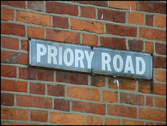 Priory Road street sign