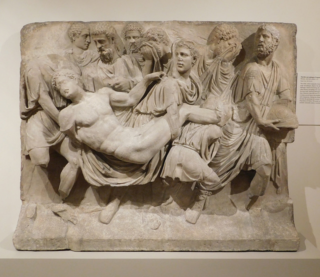 Marble Sarcophagus Fragment with the Death of Meleager in the Metropolitan Museum of Art, January 2018