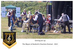 Seaford Silver Band Getting set up Mayor's Charities Festival 2021