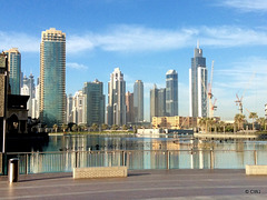 Dubai skyline at Business Bay Area, Old Town