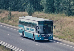 Dereham Coachways FAZ 3942 (E264 OMT) on the A11 at Red Lodge – 21 Jun 1998 (400-04)