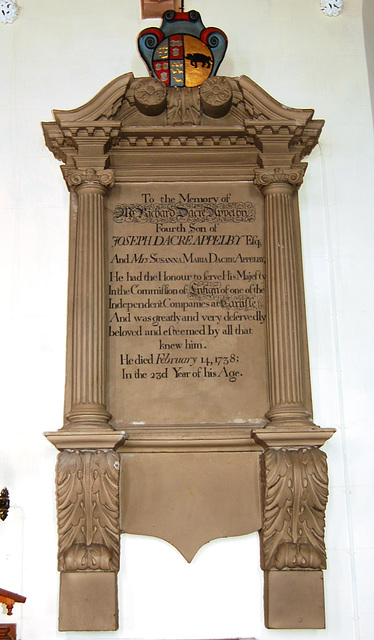Memorial to Joseph Dacre Appleby, Kirklinton Church, Cumbria