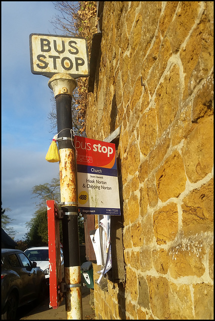 old bus stop signs