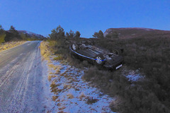 Black ice is no respecter of 4WD vehicles being driven too fast for the road conditions - hope the occupants escaped serious injury...