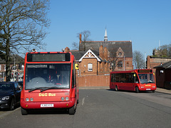 D & G Bus 129 (YJ60 KFE) and 131 (YJ60 KFG) at Knutsford - 28 Mar 2019 (P1000801)