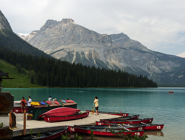 Rent a canoe at Emerald Lake