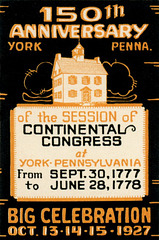 Continental Congress Session at York, Pa., 150th Anniversary Celebration,  Poster Stamp, 1927