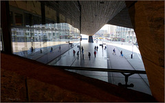 #18 Rotterdam Station Square through the Hole and in Reflection..!