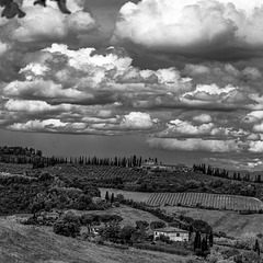 Tuscany clouds and the valley