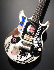 Detail of the Melody Maker Guitar Owned by Joan Jett in the Metropolitan Museum of Art, September 2019