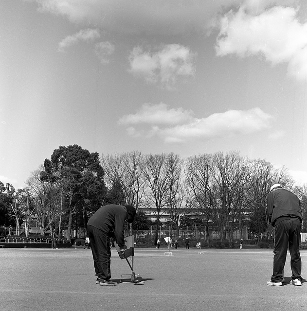 Playing  croquet