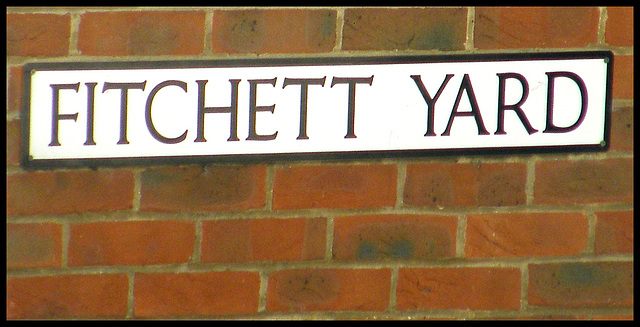 Fitchett Yard street sign