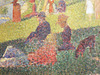 Detail of the Study for Sunday Afternoon on the Island of La Grande Jatte by Seurat in the Metropolitan Museum of Art, July 2018
